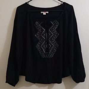 EUC Women's Mossimo Embroidered Boho Top